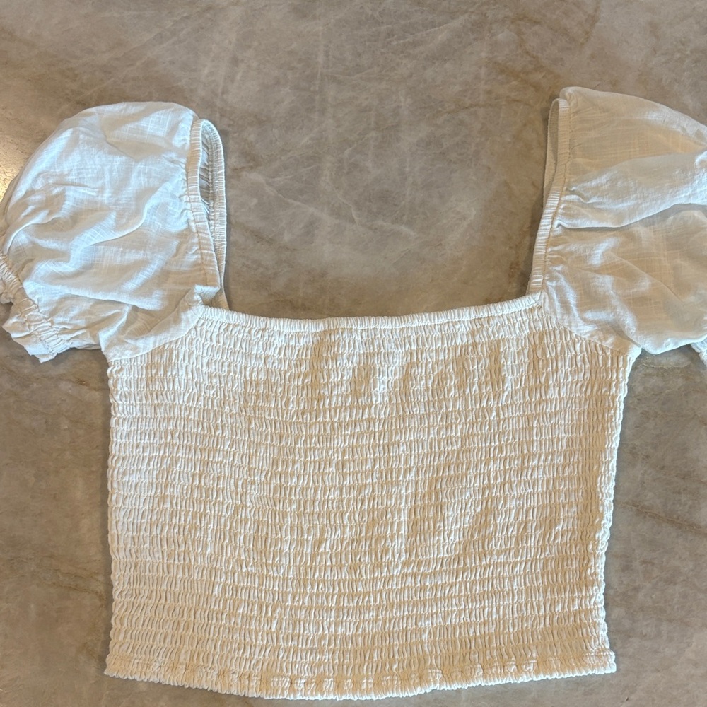 Billabong Cream Smocked Blouse